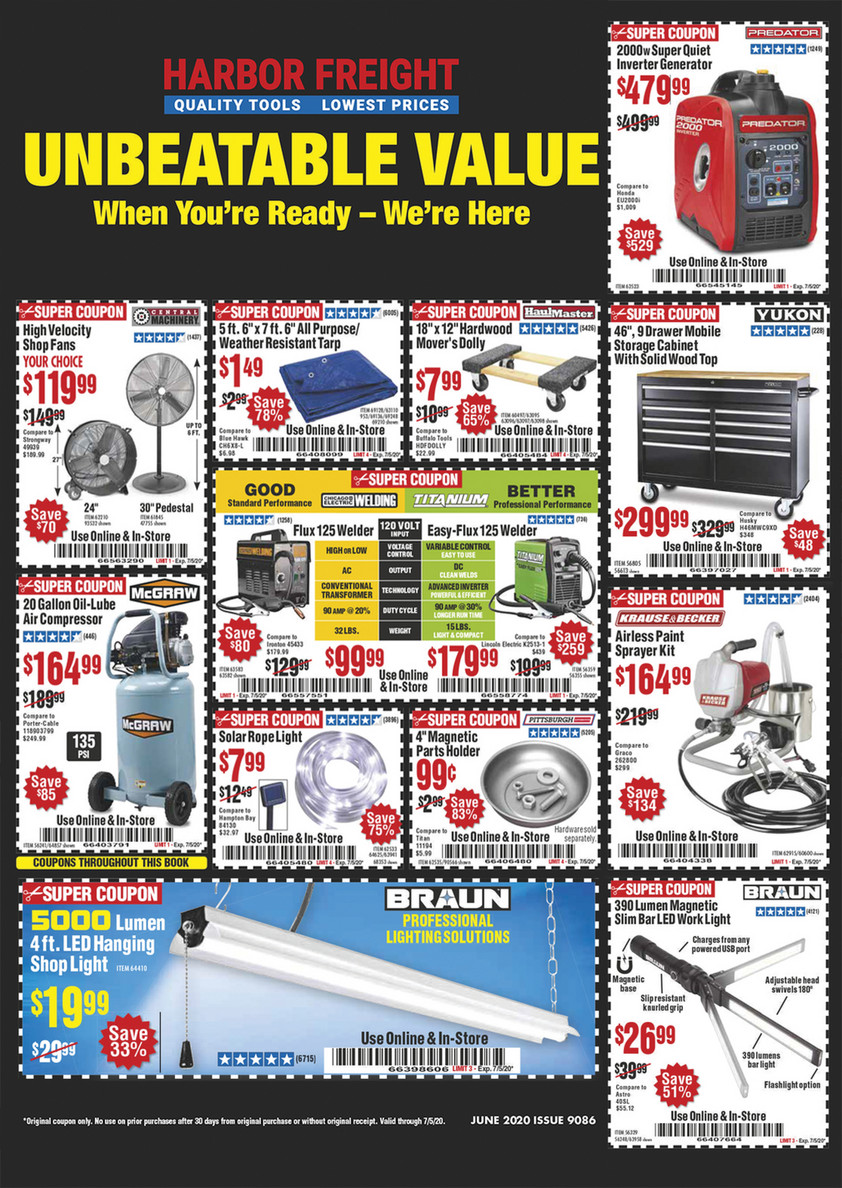 Harbor Freight Tools June 2020 Ad Page 2